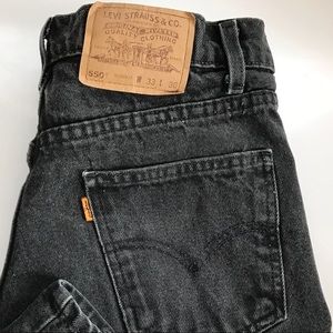 Levis 550 Black Relaxed Vintage 80s USA Orange Tab